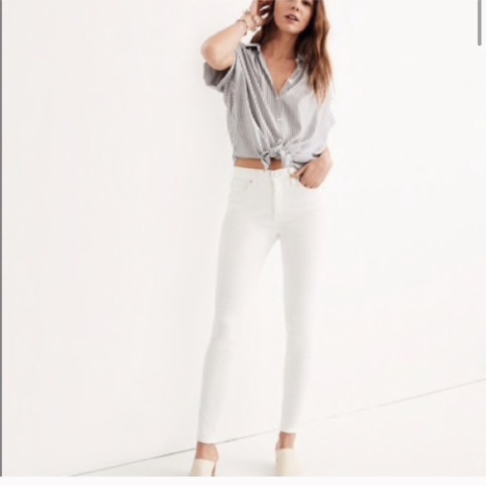 Madewell 9in Hiigh Rise Skinny Jeans White
